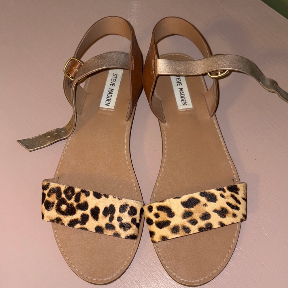 Steve Madden Leopard/Gold Sandals